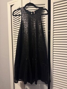 Free People Black Sequin Swing Dress